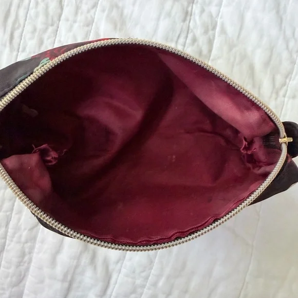 Floral Black and Red Cosmetic Bag Set - Picture 4 of 9